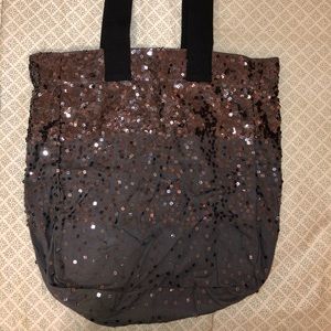 Gray Sequin Tote Bag